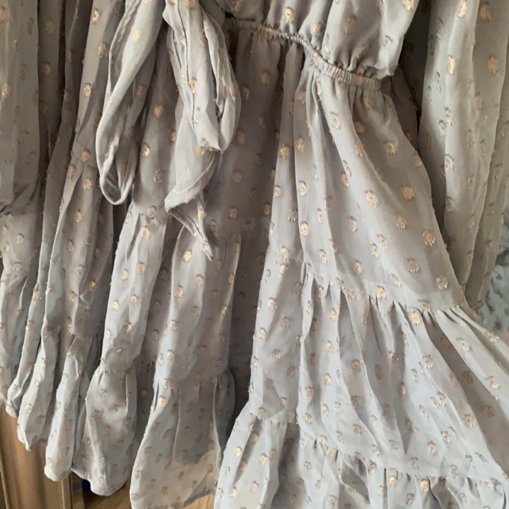 VICI Oliver Swiss Dot Tie Front Dress - Picture 4 of 5